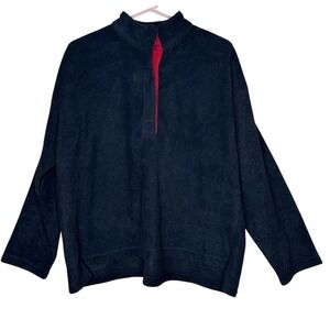 Geoffrey‎ Beene Sport NWTvY2K Fleece Pullover Mock Neck Long Sleeve Red Accent L